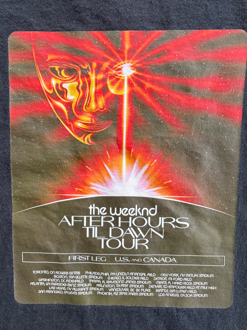 The Weeknd After Hours Til Dawn Tour Long Sleeve Band Tee Large